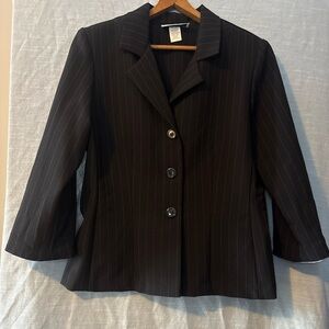 DBY Ltd. Vintage 4 Piece Suit Black With Lavender Pinstripes Women’s Sz 9/10